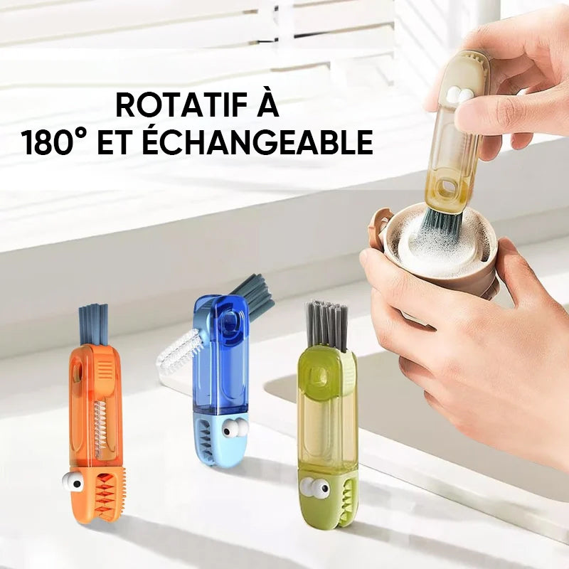 4-in-1 flexibele flesborstel krappe ruimtes